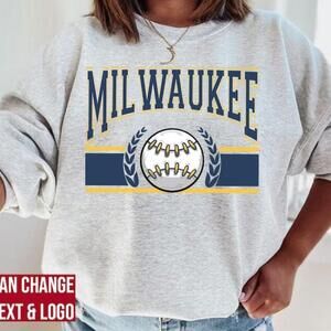 Milwaukee Baseball Sweatshirt Milwaukee Baseball Y2K Milwaukee Retro